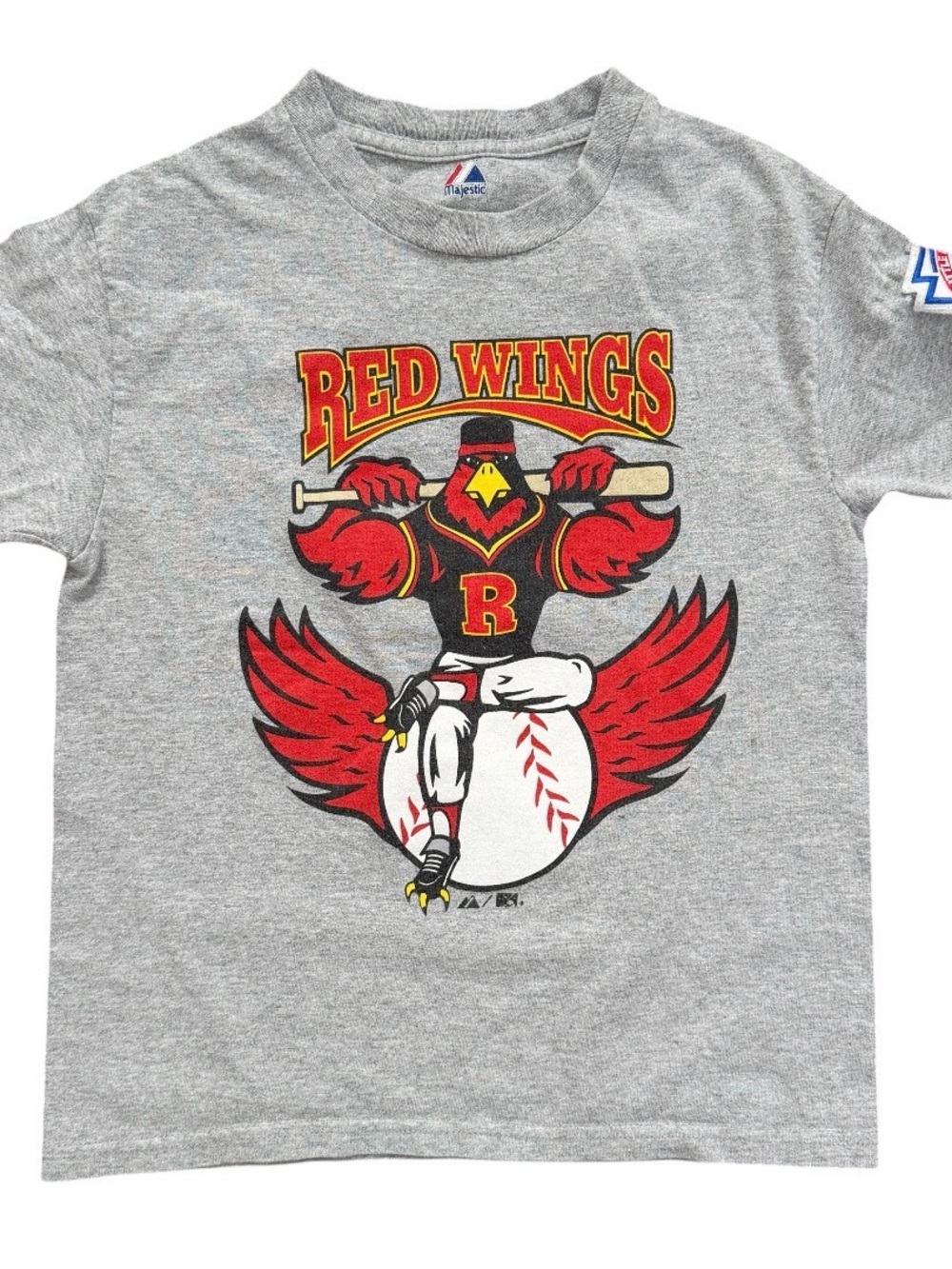 Majestic Gray Tee with Red & Yellow Red Wings Graphic Youth S